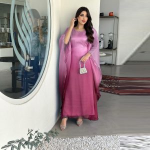 551362752 Gradient satin dress big robe dress