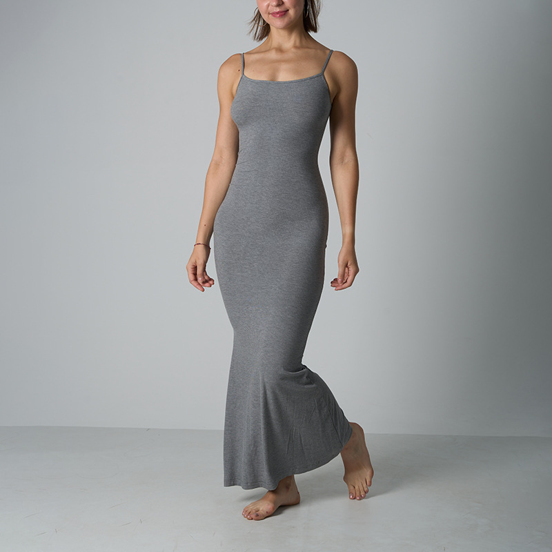 Long Dress Modal Lounge Dress Spaghetti Strap Dress - Image 2