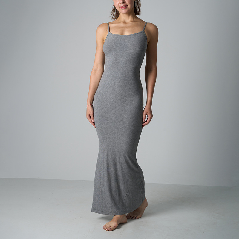 Long Dress Modal Lounge Dress Spaghetti Strap Dress - Image 5